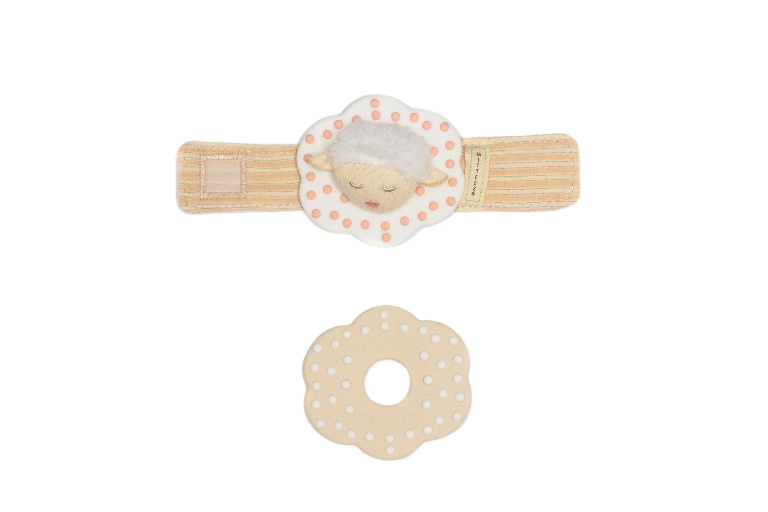 WRISTEEZ™ Organic Baby Teething Wristlet Rattle - Milly the Lamb