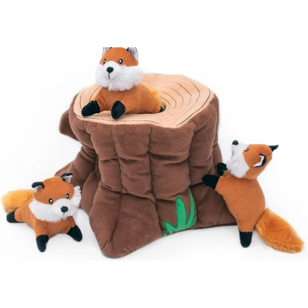 Zippy Paws Burrow Fox Stump Interactive Toy for Dogs (Extra Large)