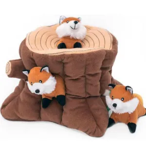 Zippy Paws Burrow Fox Stump Interactive Toy for Dogs (Extra Large)