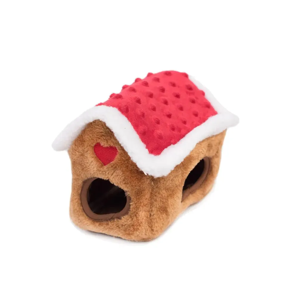 Zippy Paws Christmas Burrow Gingerbread House Dog Enrichment Toy***