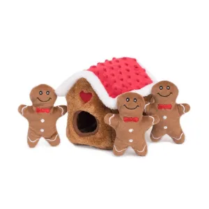 Zippy Paws Christmas Burrow Gingerbread House Dog Enrichment Toy***